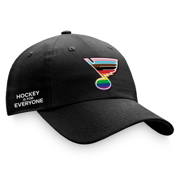 St. Louis Blues Fanatics Team Logo Pride Adjustable Hat - Black side view