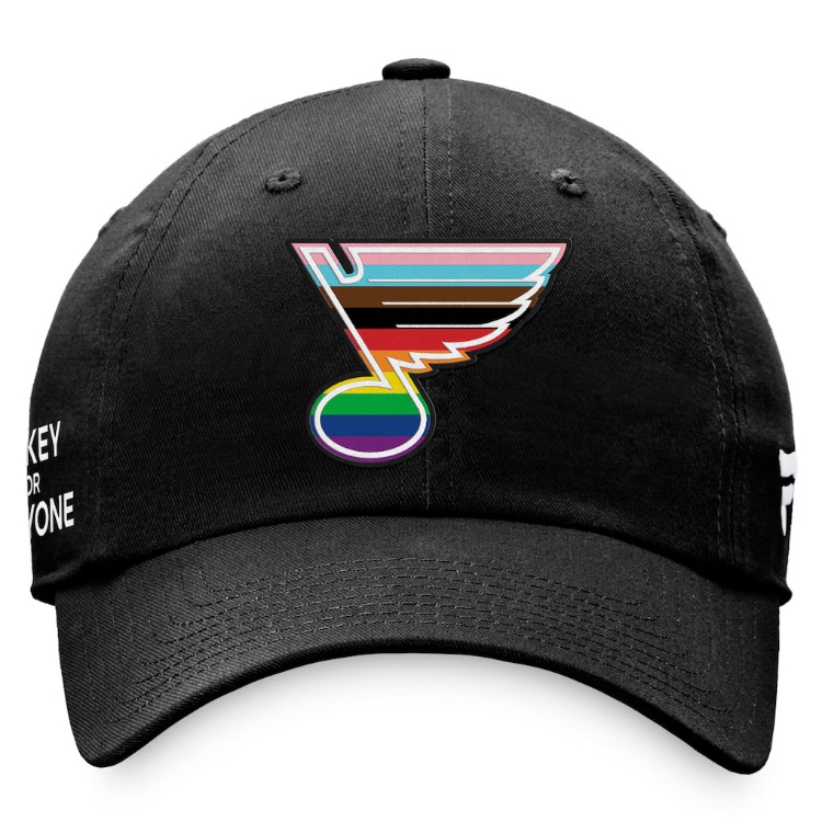 St. Louis Blues Fanatics Team Logo Pride Adjustable Hat - Black back view
