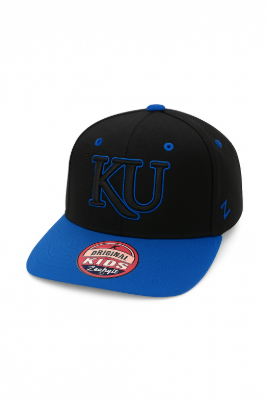 Zephyr Kansas University Phanthom Youth "KU" Snapback Hat front view