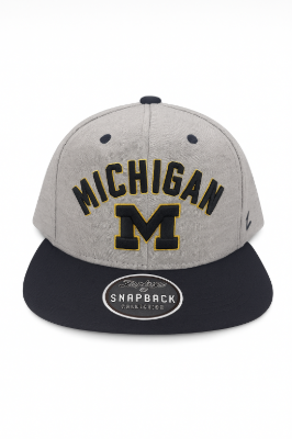 University of Michigan HighCut Snapback by Zephyr hat front view