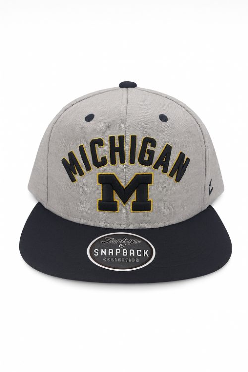 University of Michigan HighCut Snapback by Zephyr hat front view