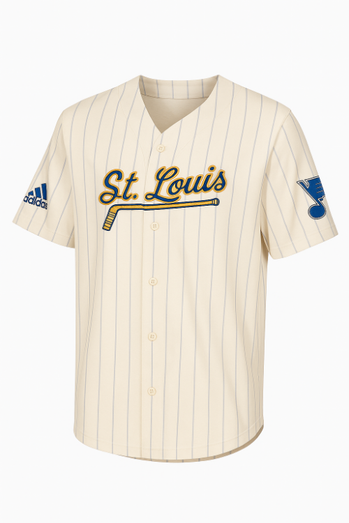 Adidas St. Louis Blues Baseball Jersey front view