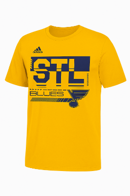 Adidas St. Louis Blues Amplifier Tee Navy Logo front view