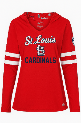 St. Louis Cardinals Ladies Knit Hooded Top front view