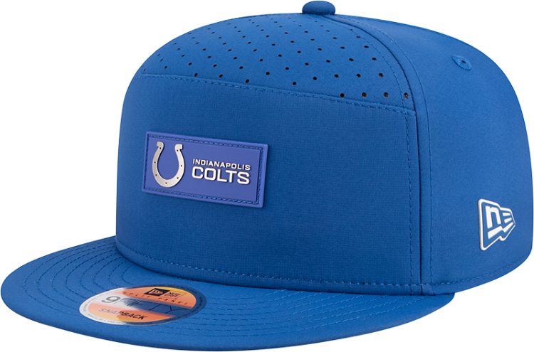 Indianapolis Colts Ballistic 9FIFTY Snapback Hat by New Era – Royal Blue Adjustable Cap front view