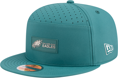 Philadelphia Eagles Sideline Ballistic 9FIFTY Snapback Hat by New Era – Midnight Green Edition front view