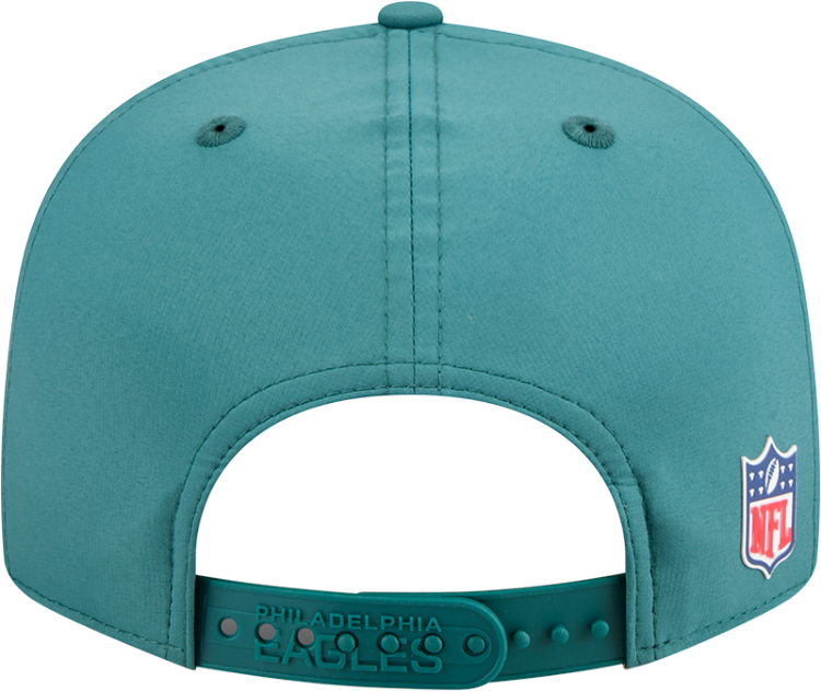 Philadelphia Eagles Sideline Ballistic 9FIFTY Snapback Hat by New Era – Midnight Green Edition detail view
