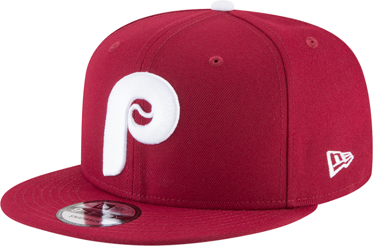 Philadelphia Phillies Batting Practice 9FIFTY Snapback Hat by New Era – Maroon Edition front view
