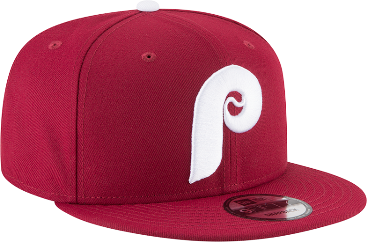 Philadelphia Phillies Batting Practice 9FIFTY Snapback Hat by New Era – Maroon Edition side view