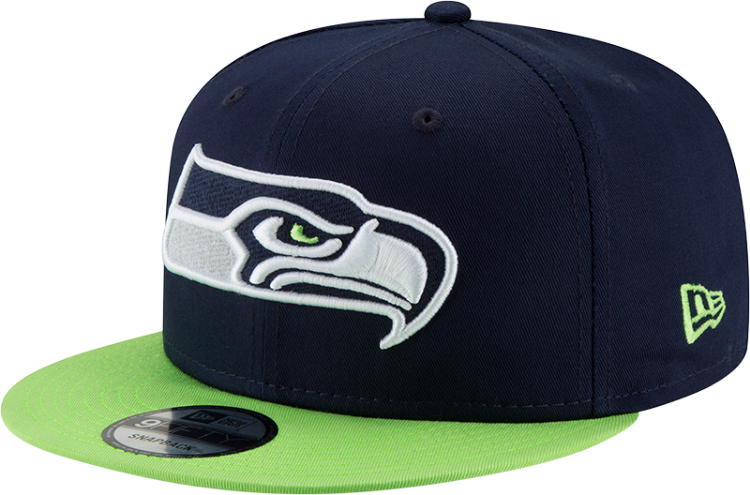 Picture of Seattle Seahawks New Era 9FIFTY Two-Tone Adjustable Snapback Hat – Navy & Neon Green