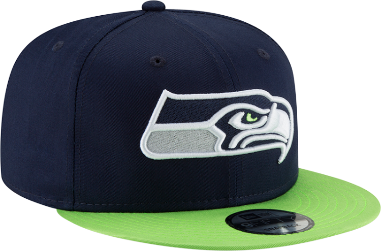 Picture of Seattle Seahawks New Era 9FIFTY Two-Tone Adjustable Snapback Hat – Navy & Neon Green