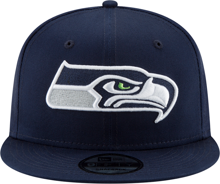 Seattle Seahawks New Era 9FIFTY Basic Snapback Hat – Navy side view