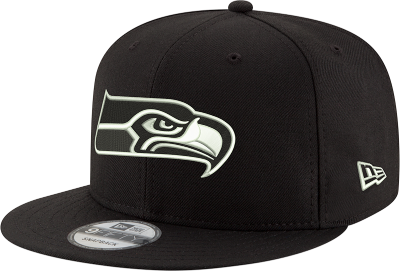 Seattle Seahawks New Era 9FIFTY Blackout Snapback Hat front view