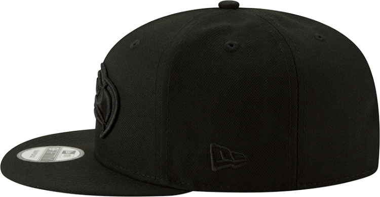Seattle Seahawks New Era 9FIFTY All-Black Tonal Snapback Hat side view