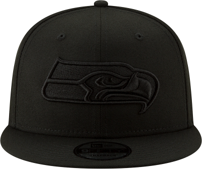 Seattle Seahawks New Era 9FIFTY All-Black Tonal Snapback Hat front view