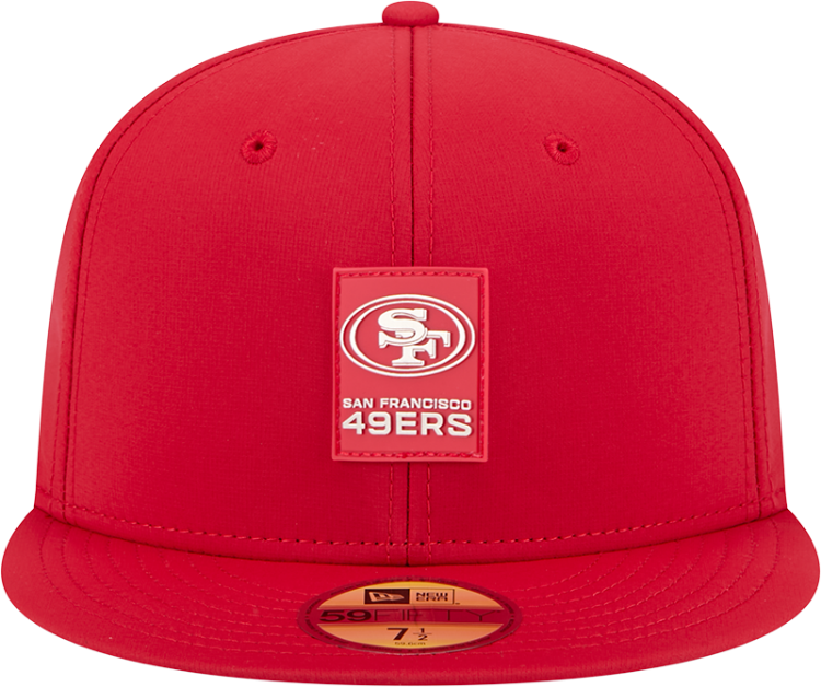San Francisco 49ers New Era 59FIFTY Red Logo Patch Fitted Hat back view