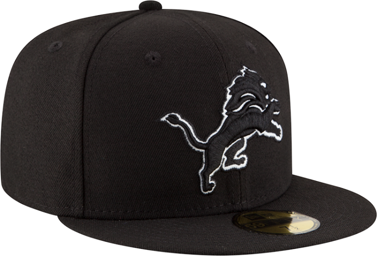 Picture of Detroit Lions New Era 59FIFTY Black Fitted Hat – Tonal Logo