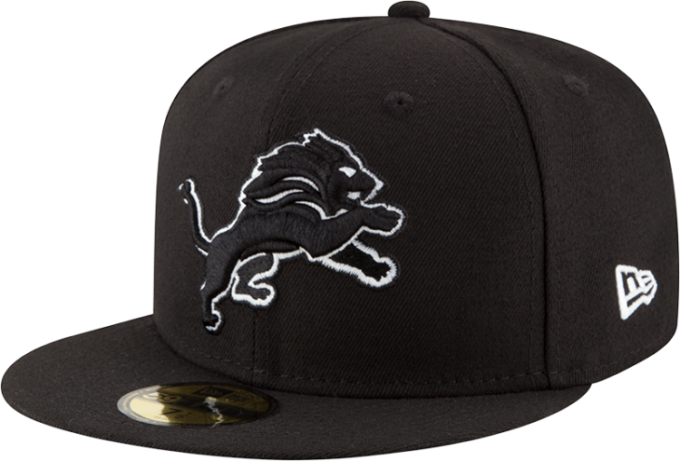 Picture of Detroit Lions New Era 59FIFTY Black Fitted Hat – Tonal Logo