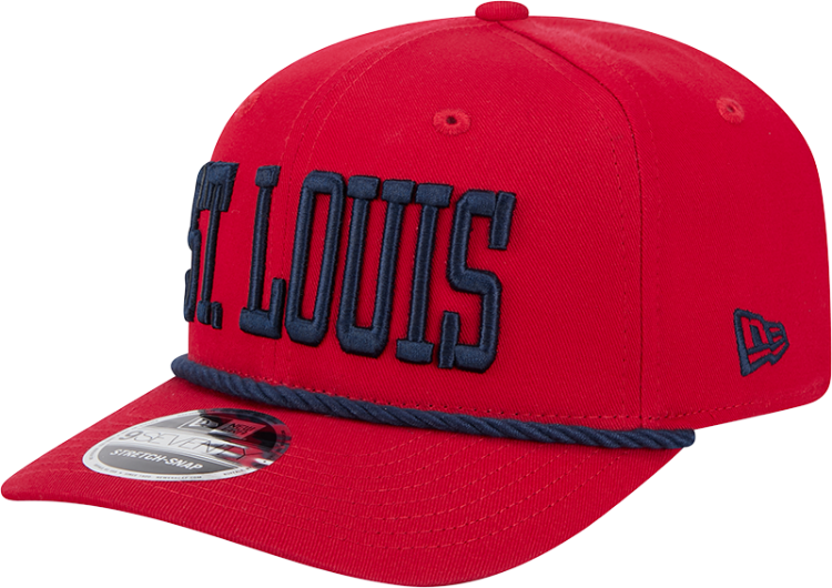 St. Louis Cardinals New Era 9SEVENTY Stretch-Snap Hat – Red front view