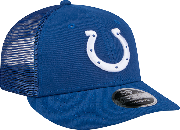 Indianapolis Colts New Era 9FIFTY Trucker Snapback Hat – Royal Blue side view