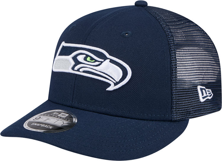 Seattle Seahawks New Era 9FIFTY Trucker Snapback Hat – Navy side view