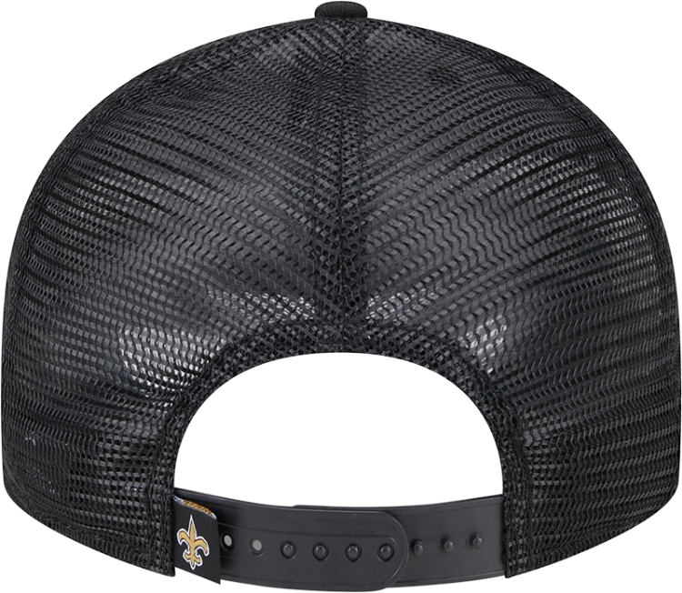 New Orleans Saints New Era 9FIFTY Trucker Snapback Hat – Black & Gold detail view