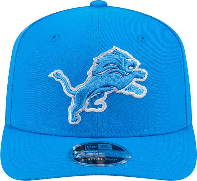 Detroit Lions New Era 9SEVENTY Stretch-Snap Hat – Blue back view