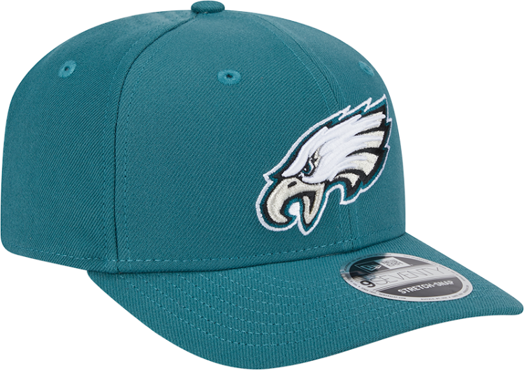 Philadelphia Eagles New Era 9SEVENTY Stretch-Snap Hat – Midnight Green front view