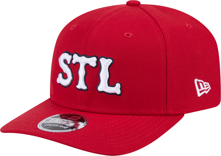 St. Louis Cardinals New Era 9SEVENTY Stretch-Snap Hat – Red front view