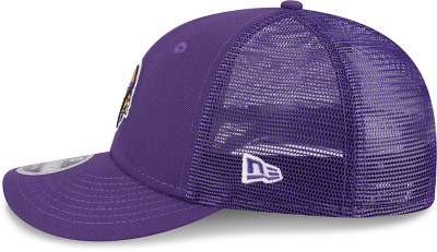 Minnesota Vikings New Era 9FIFTY Trucker Snapback Hat – Purple front view
