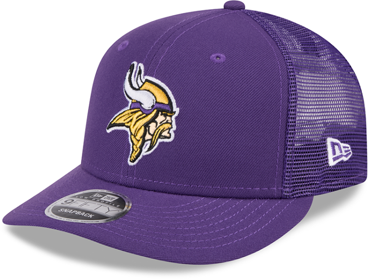 Minnesota Vikings New Era 9FIFTY Trucker Snapback Hat – Purple side view