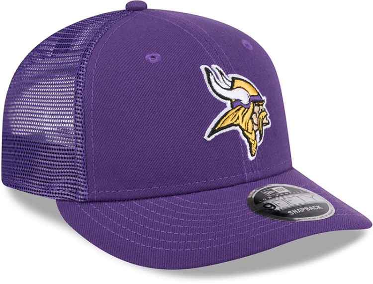 Minnesota Vikings New Era 9FIFTY Trucker Snapback Hat – Purple detail view