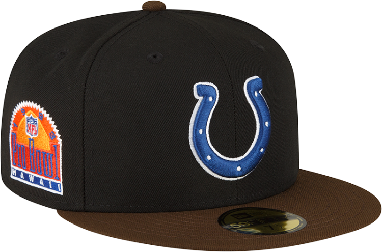 Indianapolis Colts Black & Walnut 59FIFTY Fitted Hat side view