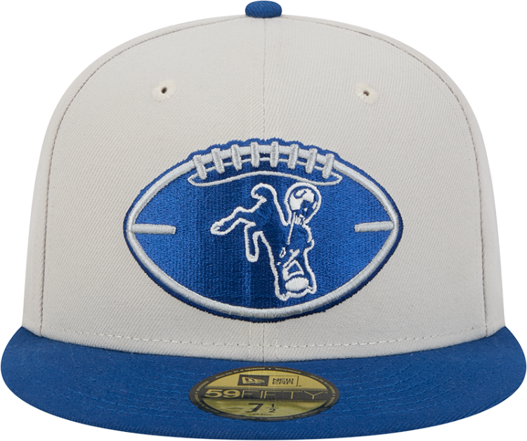 Indianapolis Colts Sideline Historic Football 59FIFTY Fitted Hat by New Era back view
