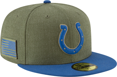 Indianapolis Colts Olive & Royal 59FIFTY Fitted Hat by New Era front view