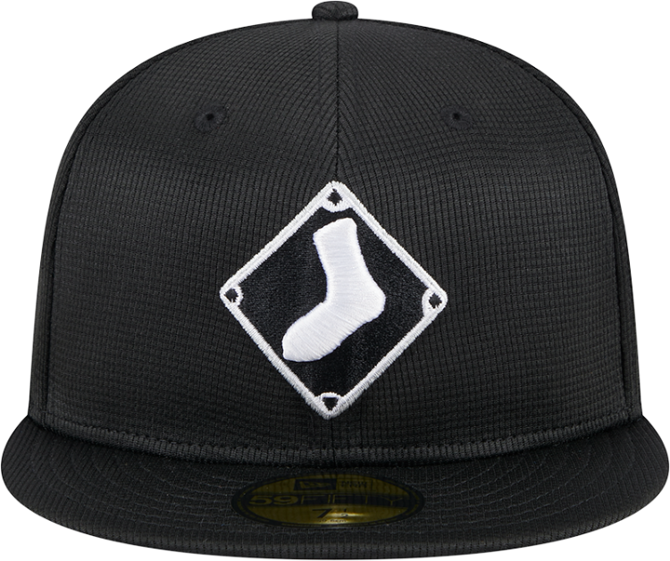 Chicago White Sox Black Texture Geometric Logo 59FIFTY Fitted Hat – New Era back view
