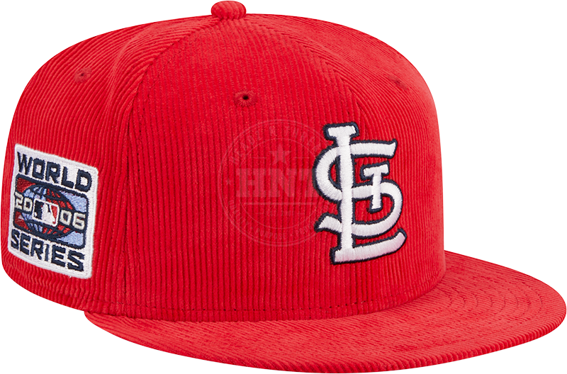 Men's St. Louis Cardinals Red Vintage Corduroy 59FIFTY Fitted Hat side view